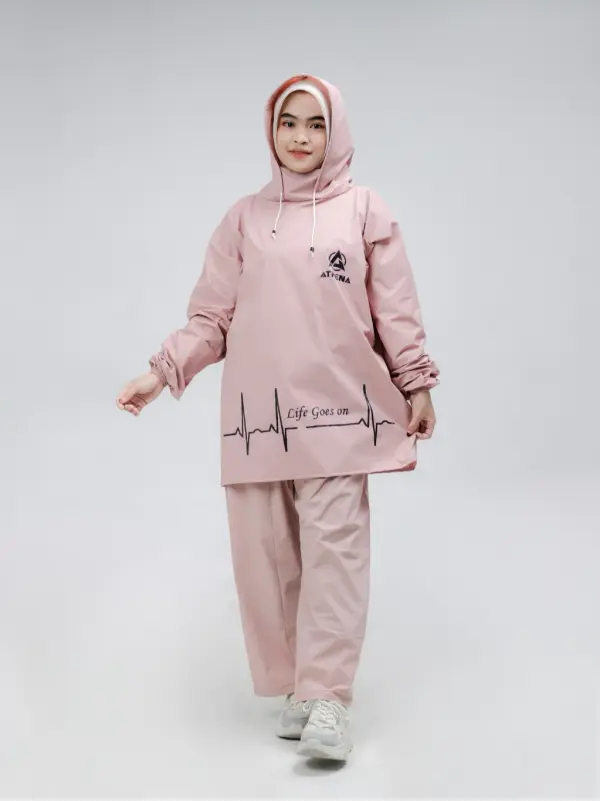 Jas Hujan Model Hoodie Pria/Wanita