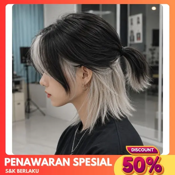 Wig Pria Mullet Pirang