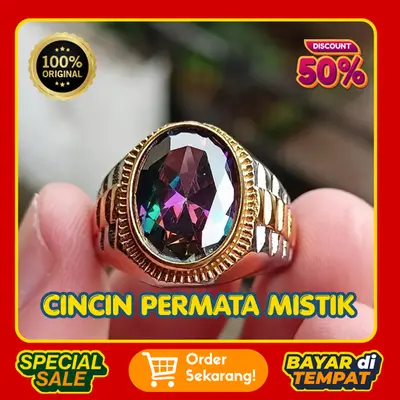 Cincin Batu Permata Mistik Elegan